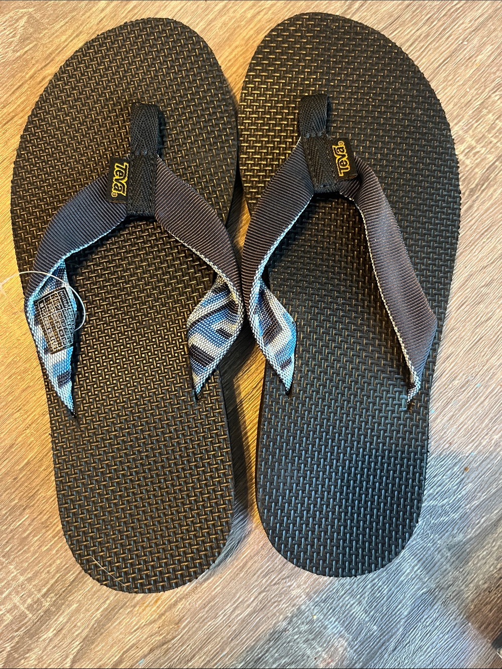 Teva Black Flip Flop Sandals with Subtle Gray Accent